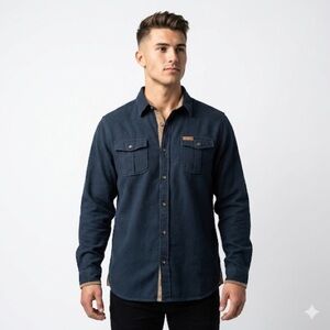 Levitate Utility Overshirt Shirt Jacket Dual Pocket Navy XXL